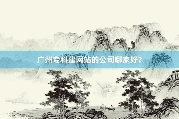 广州专科建网站的公司哪家好？